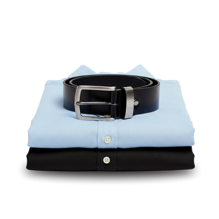 2 Linen Dress Shirt + Leather Belt